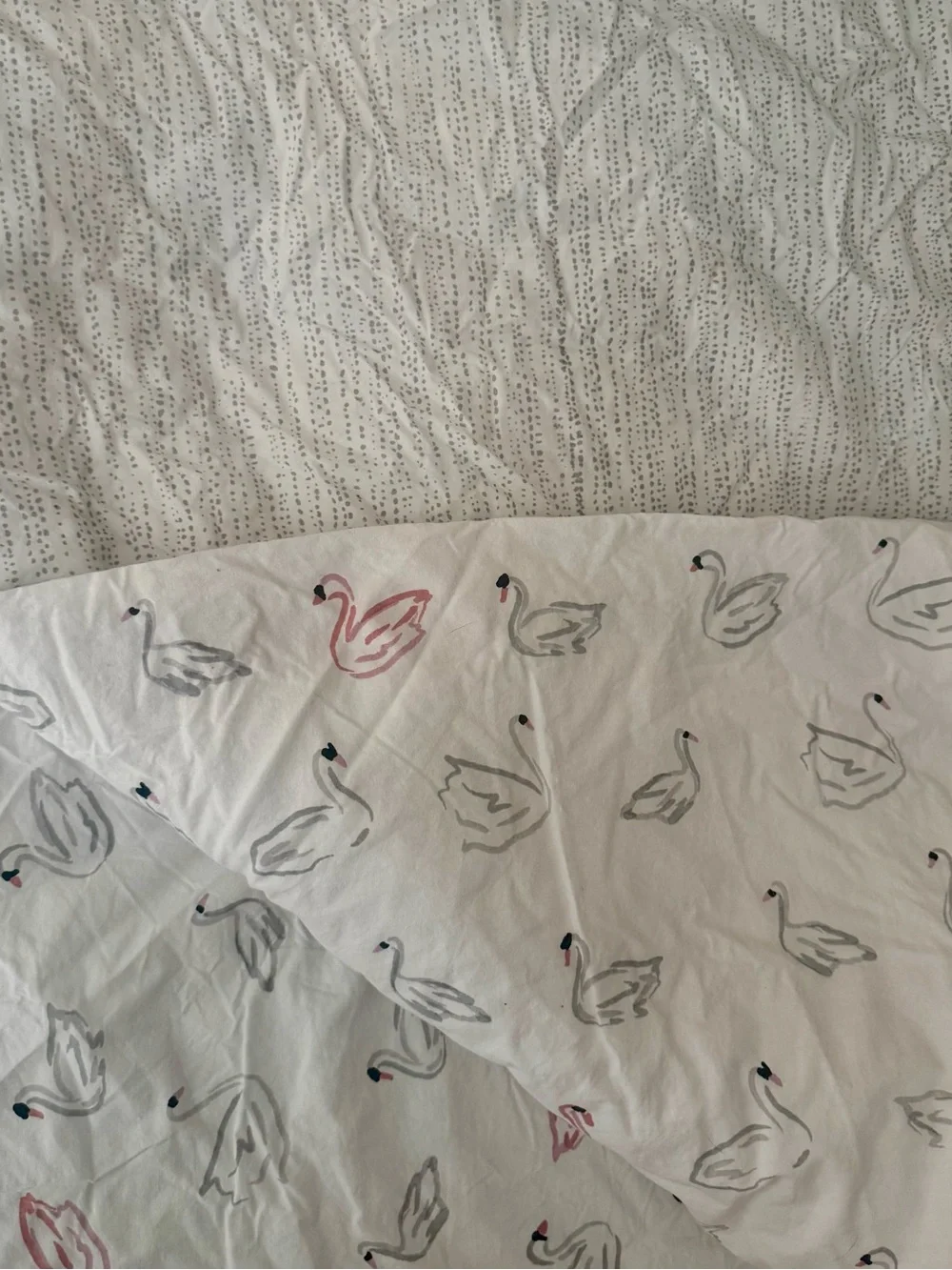 Pehr Swan Lake Twin Duvet Cover in White with Gray Swan Print
